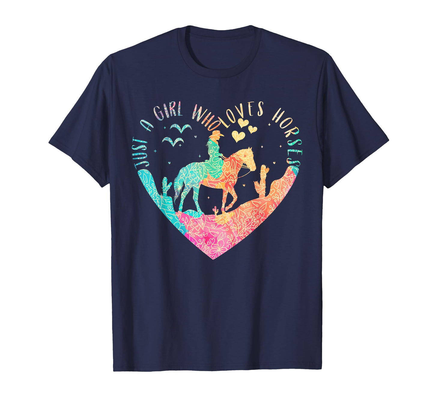 Just A Girl Who Loves Horses, Girls Horse Horseback Riding T-Shirt