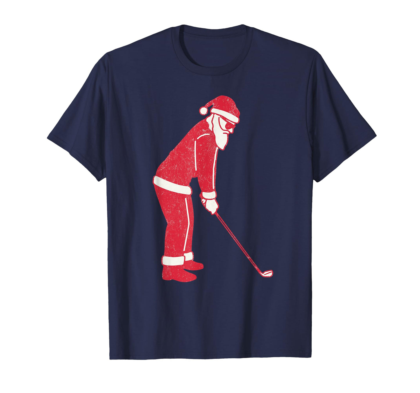 Santa Playing Golf Christmas Vintage Funny Xmas T-Shirt