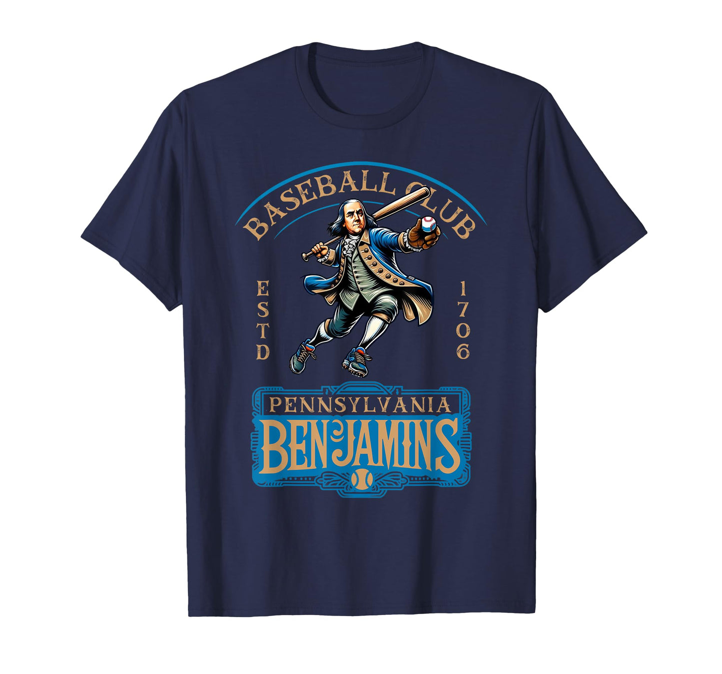 Pennslyvania Benjamins Retro Minor League Baseball Team T-Shirt