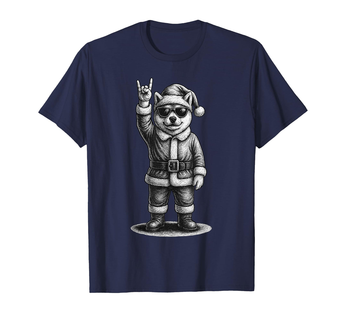 Shiba Inu Rock Music Christmas Dog Lover T-Shirt