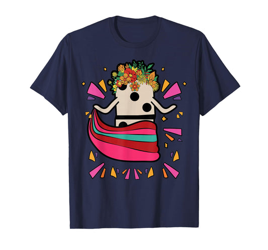 Dancing Mexican Train Domino Tile Flowers Funny T-Shirt
