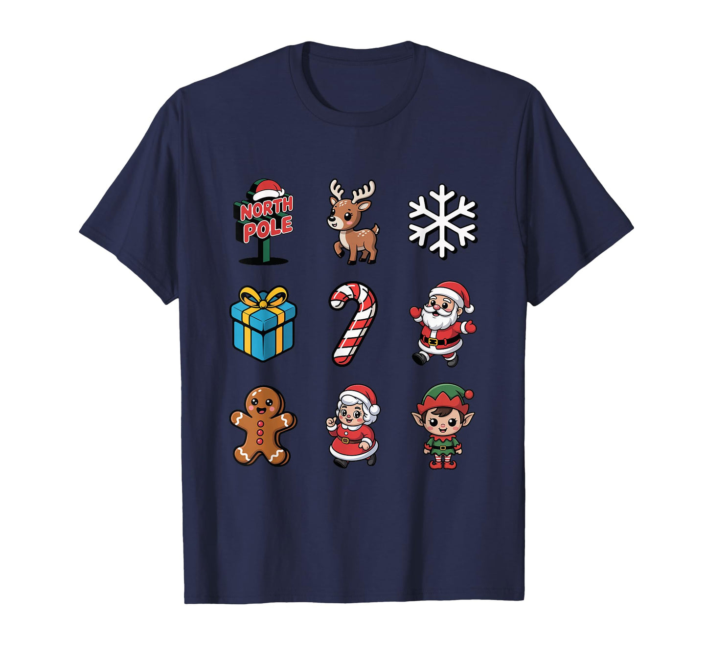 Adorable Santa Elf Reindeer Gingerbread Xmas T-Shirt