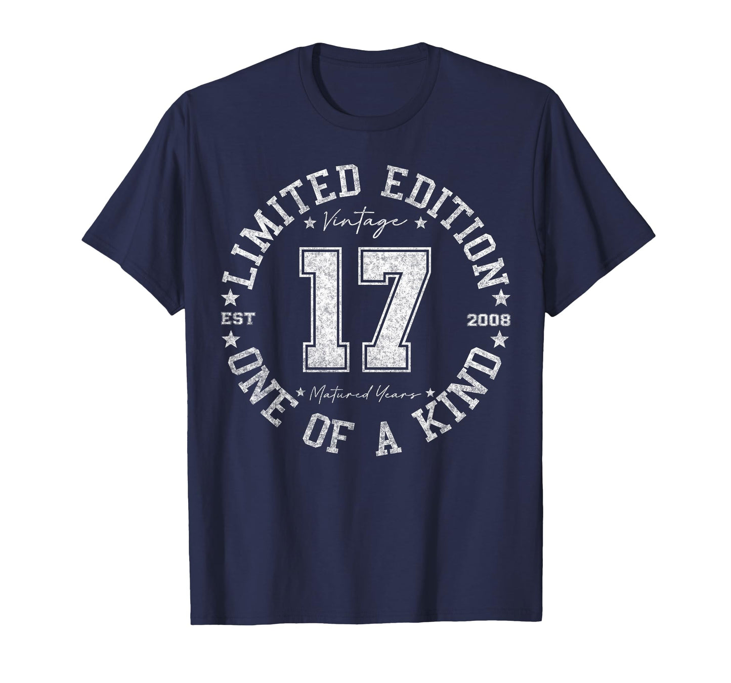 Retro One Of a Kind Shirts For Men Women 2025 17 Year Old Gifts Vintage 2008 Limited Edition 17th Birthday T-Shirt Black Unisex-Youth T-Shirt