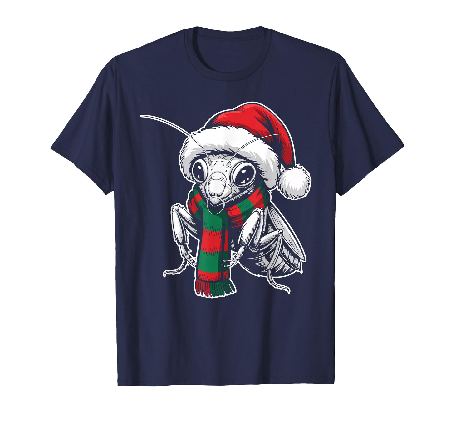 Mantis Xmas Santa Hat Scarf Christmas Costume T-Shirt