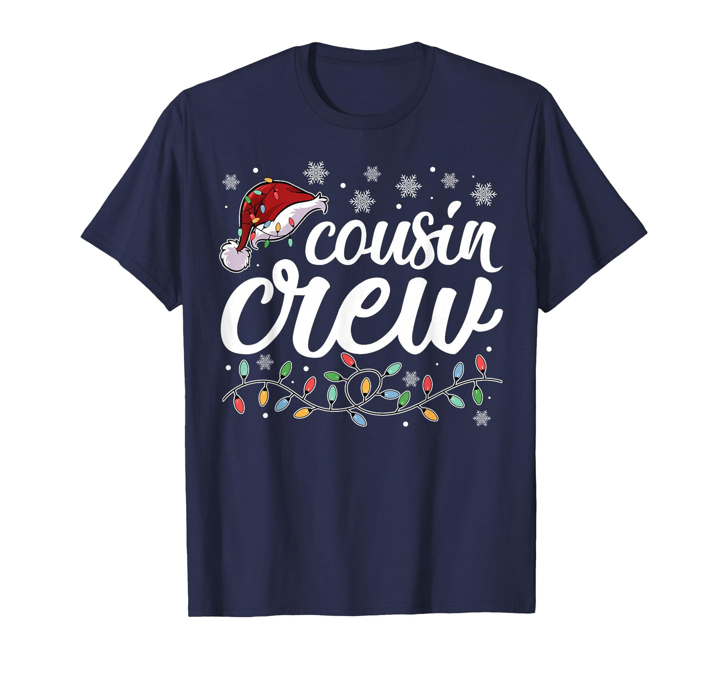 Cousin Crew Christmas Xmas Lights Family Matching Women Men T-Shirt