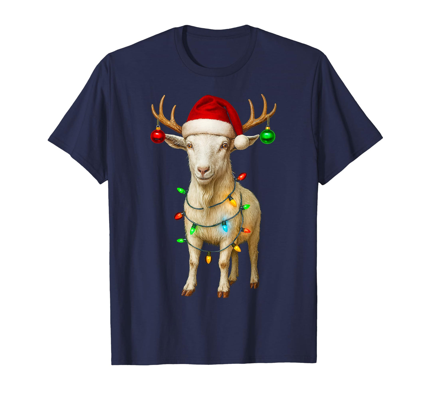 Goat Christmas Farm Animals Santa Hat Lover T-Shirt