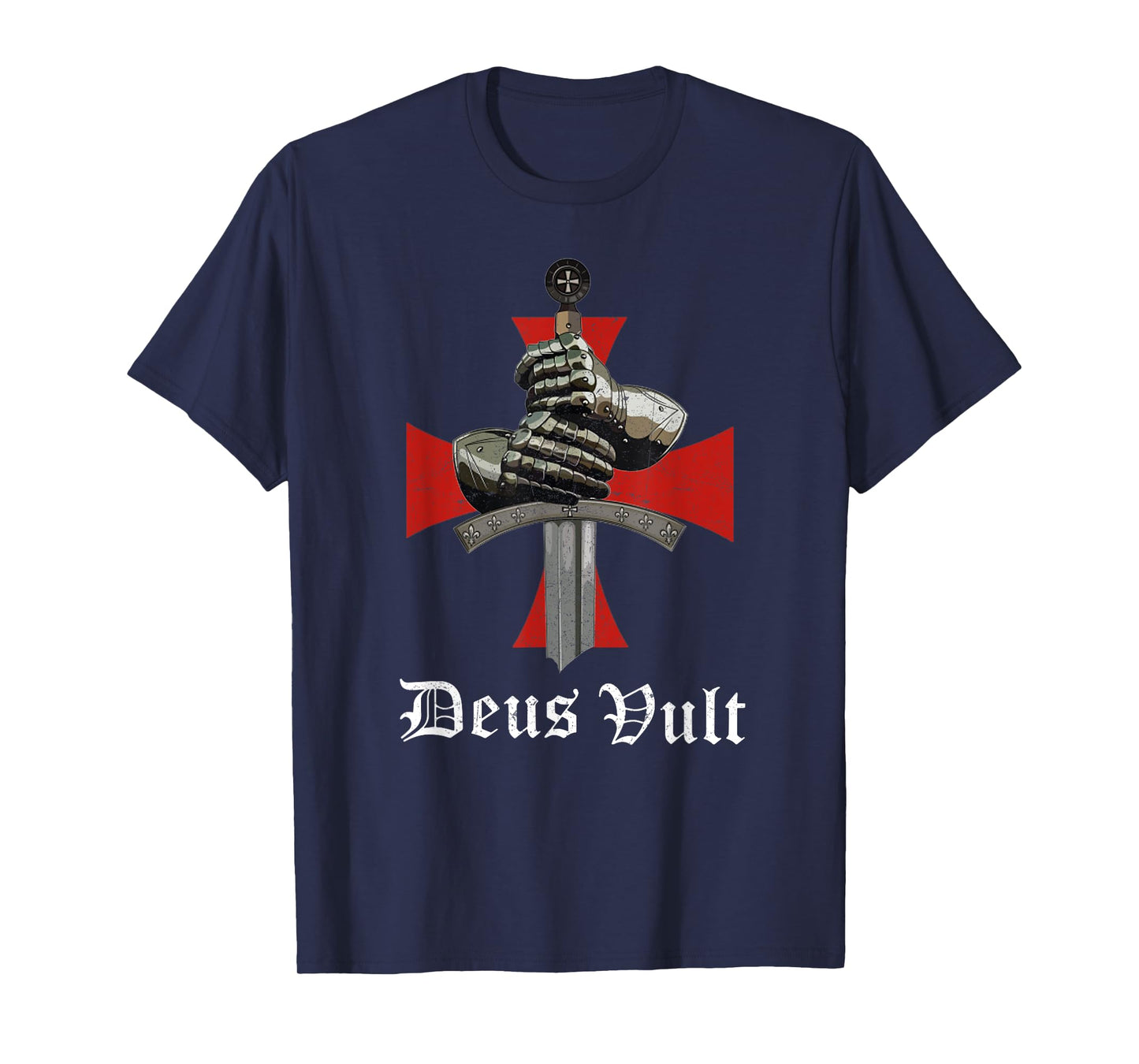 Christian Knight Templar Crusader Sword Armor Deus & Vult T-Shirt