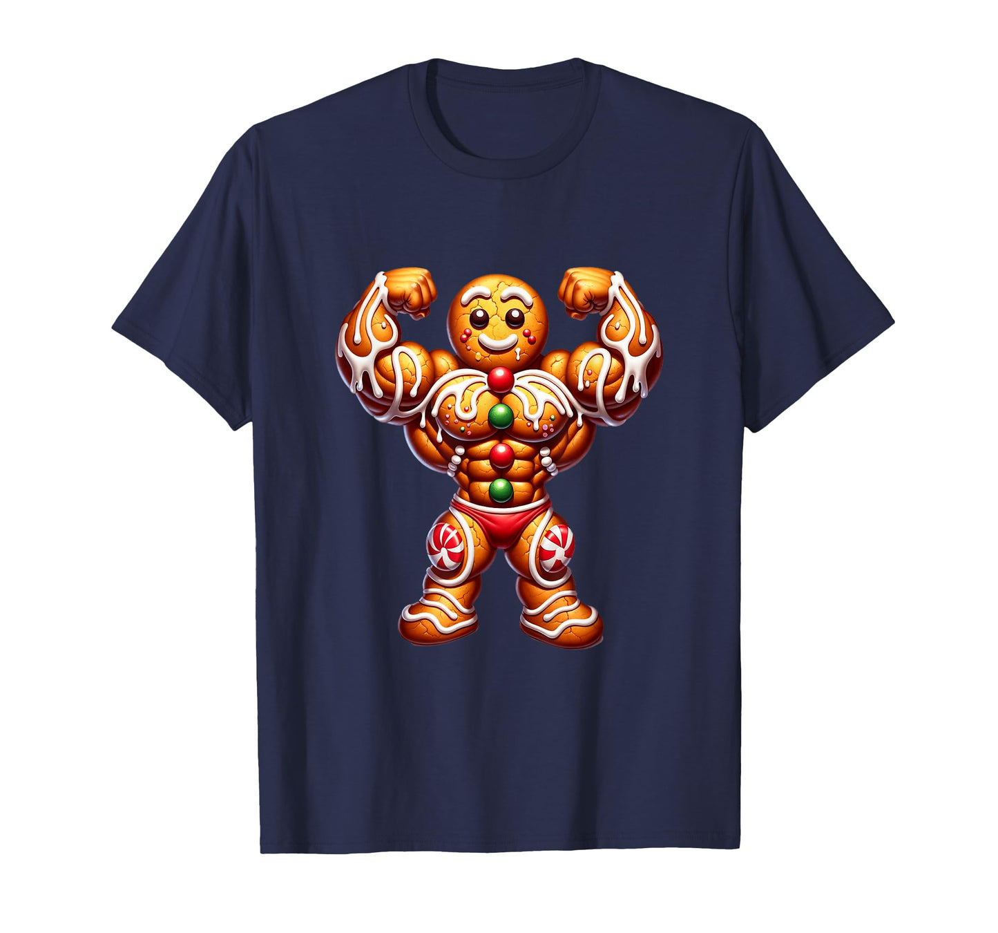 Fitness X-Mas Holiday Bodybuilding Men Women Tees Unisex-Adult Black Cartoon Holiday Workout T-Shirt Small