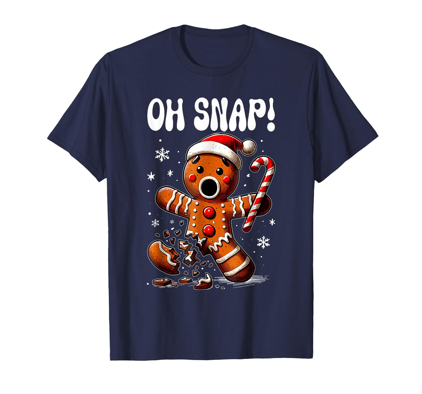 Funny Christmas Gingerbread Man Oh Snap Outfit Pajama T-Shirt