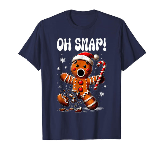 Funny Christmas Gingerbread Man Oh Snap Outfit Pajama T-Shirt