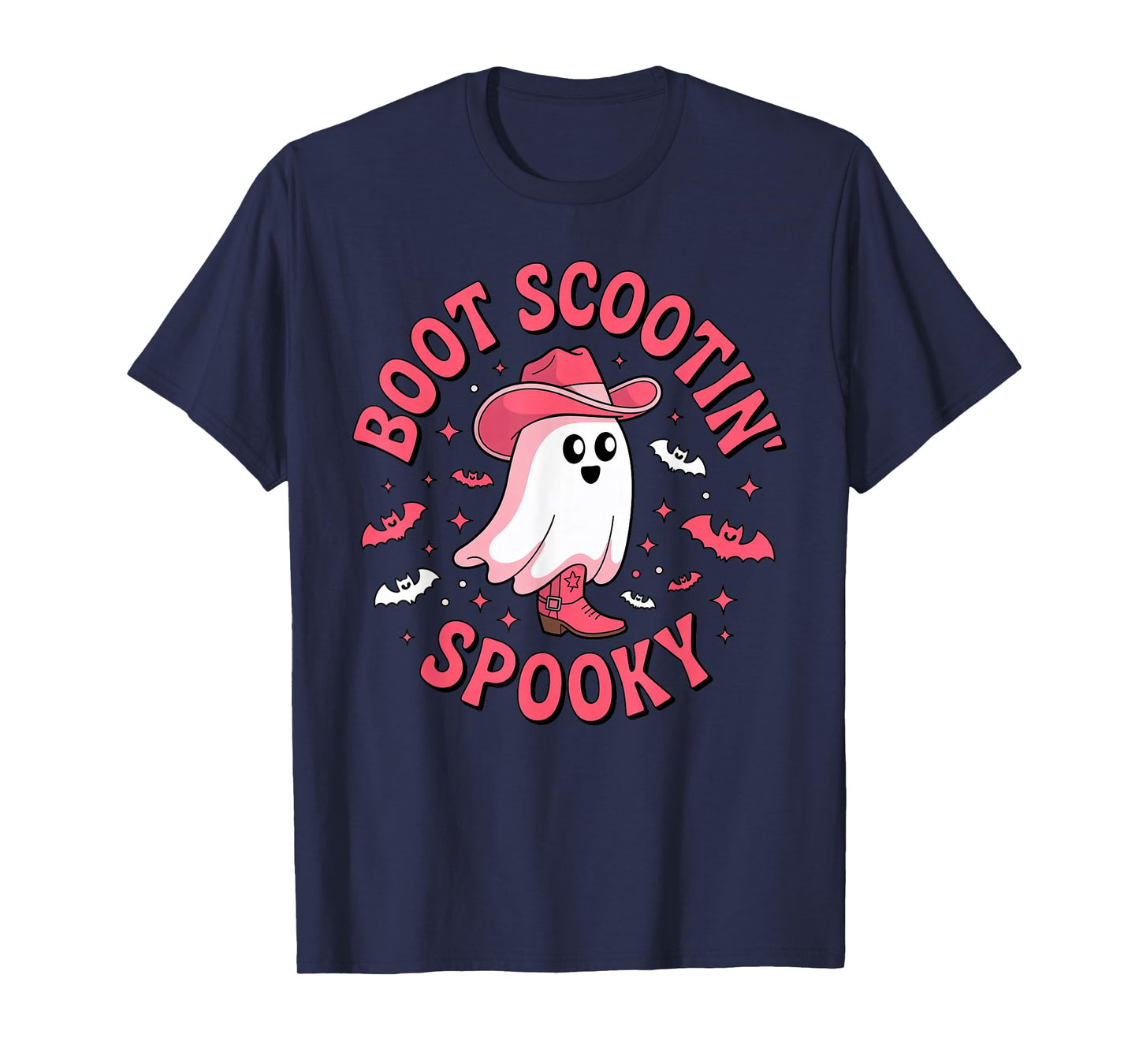 Cowboy Ghost Boot Scootin Spooky Funny Halloween Men Women T-Shirt