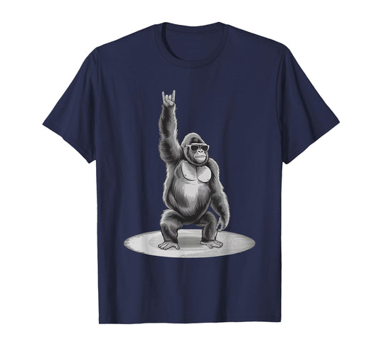 Gorilla Rock Music Boys Kids Men Gorilla Vintage Animal T-Shirt