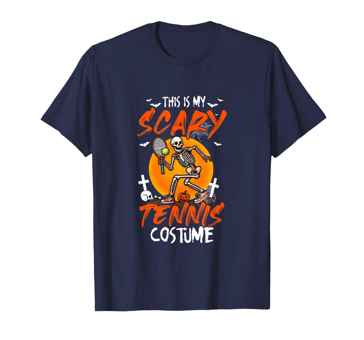 My Scary Tennis Costume Skeleton Halloween Player Team T-Shirt
