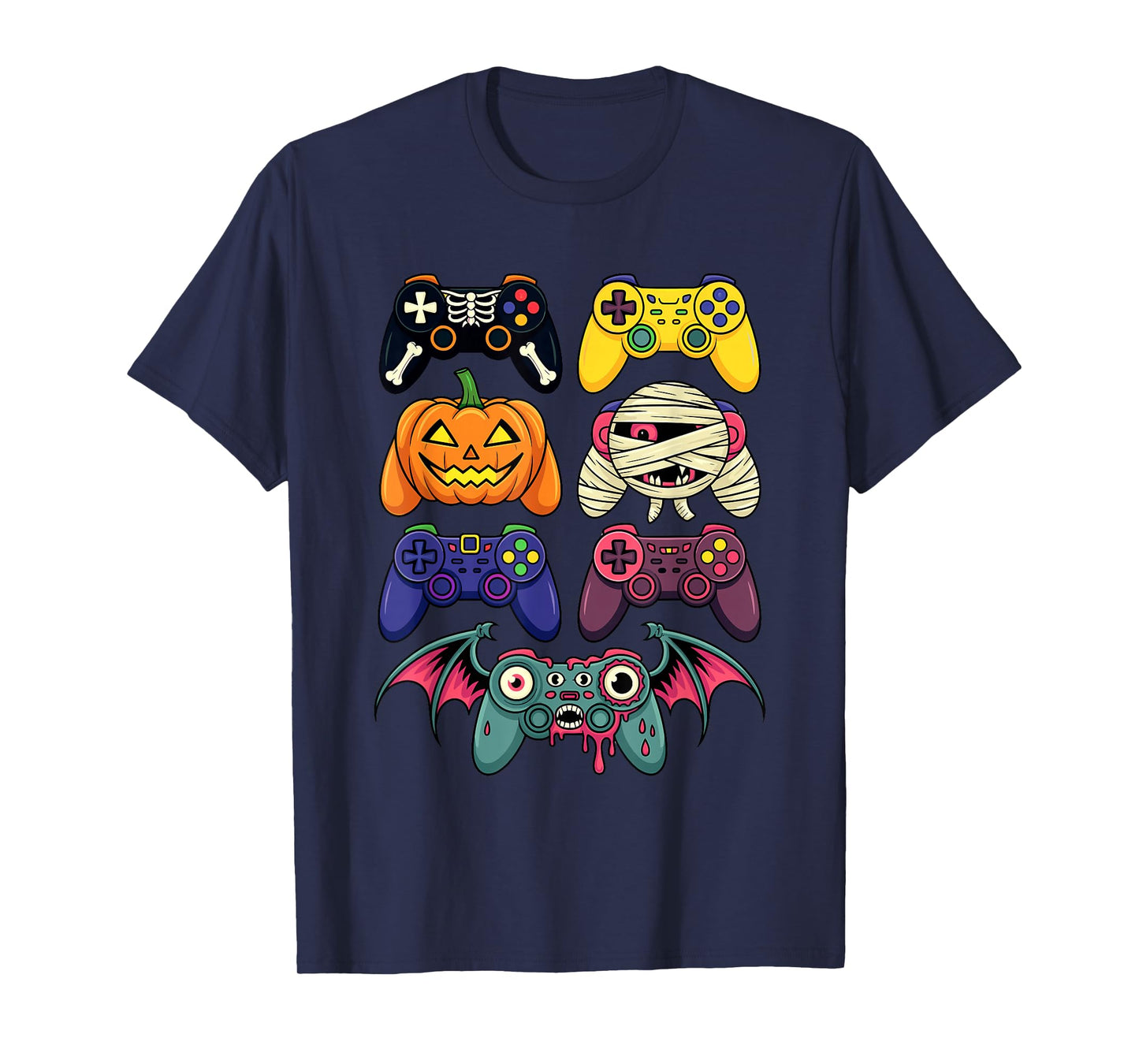 Halloween Gaming Controller Skeleton Pumpkin Mummy Zombie T-Shirt