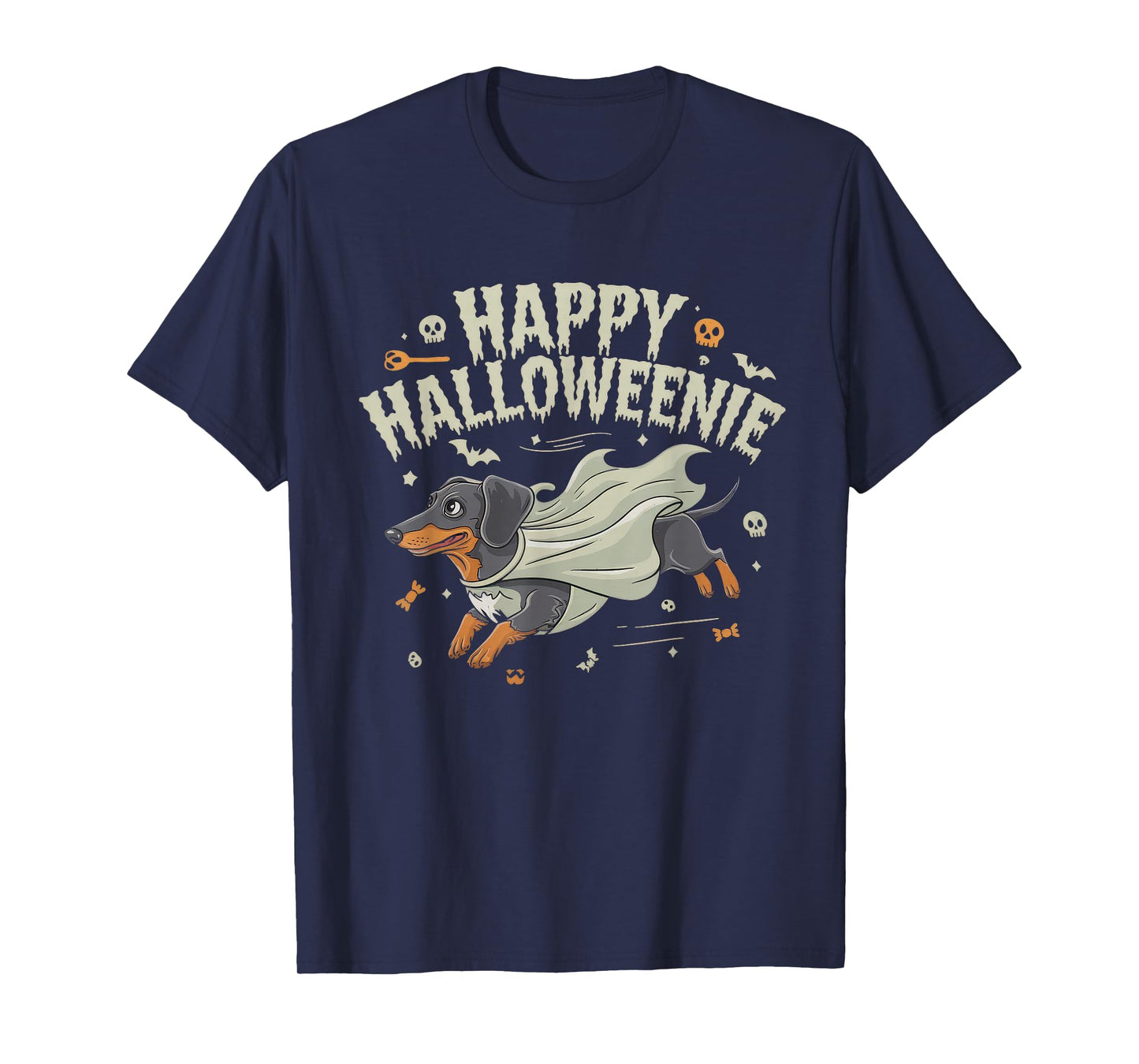 Happy Halloweenie Tshirt Women Men Wiener Monster Party T-Shirt
