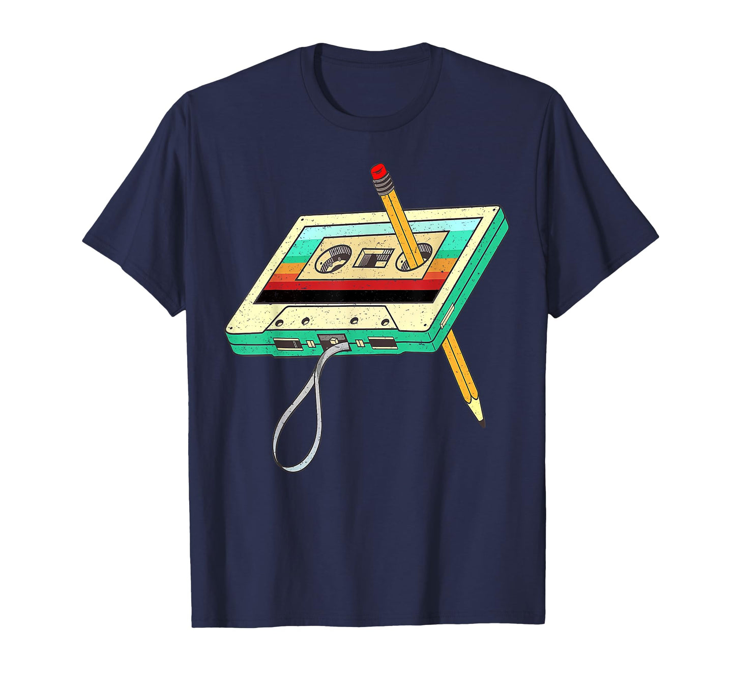 80s Cassette Tape Pencil 1980s Retro Vintage Throwback Music T-Shirt