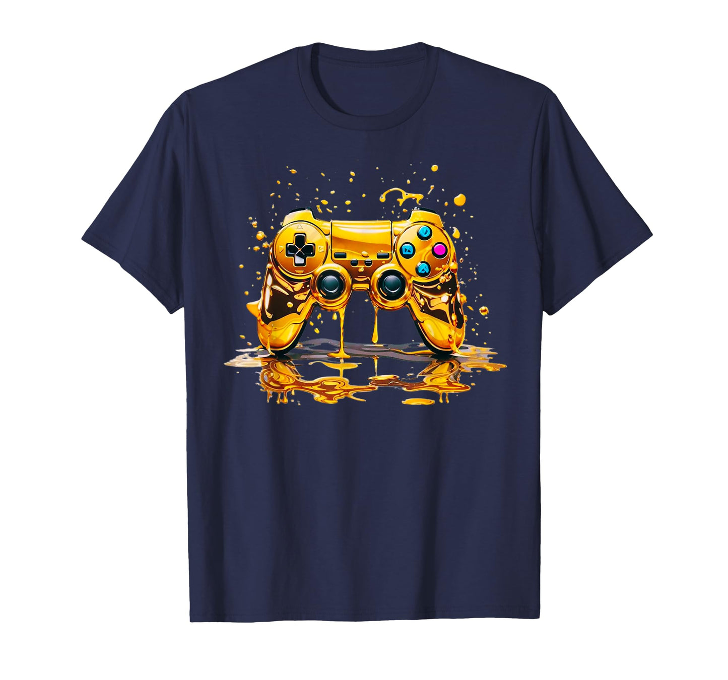 Gold Splash Video Game Controller Golden Gamer Gaming T-Shirt