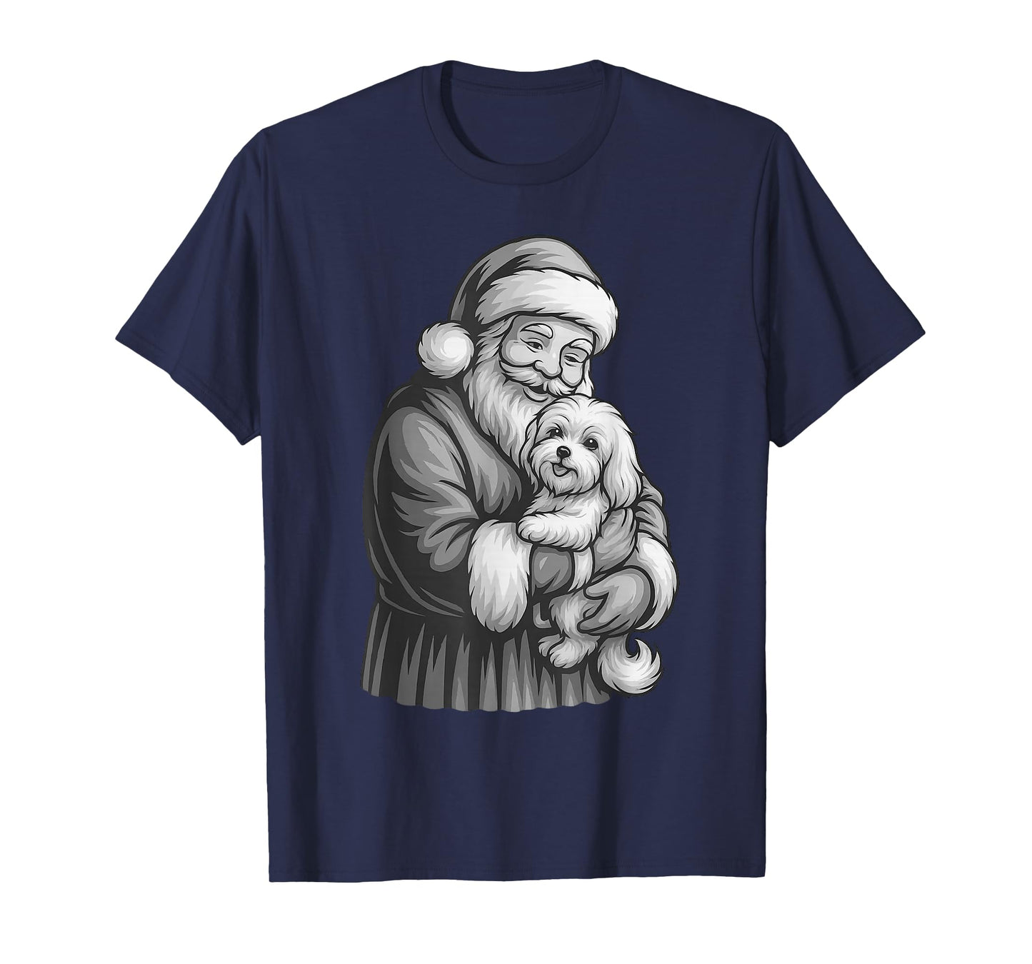 Maltese Dog Santa Claus Christmas Dog Lover T-Shirt