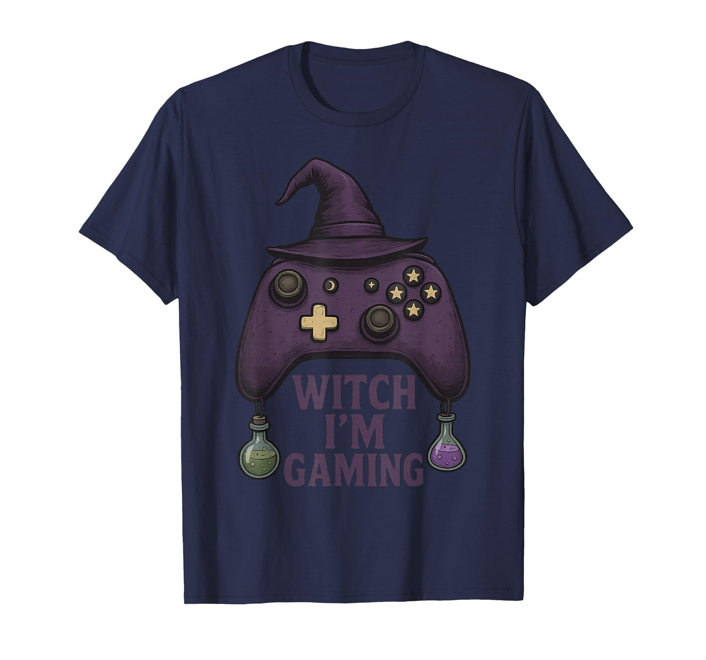 Halloween Witch I’m Gaming Funny Witch Controller T-Shirt