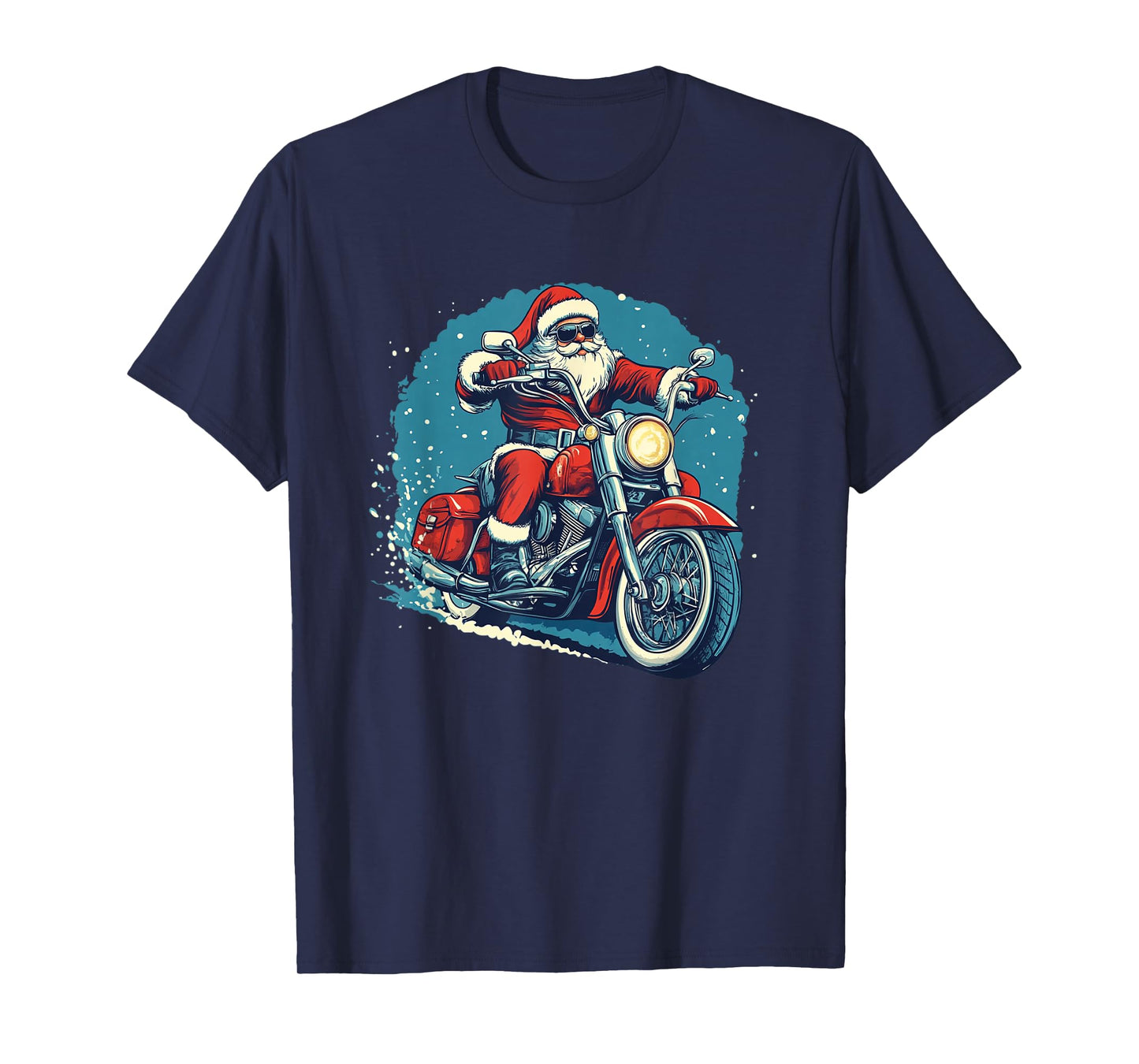 Fun Santa Claus Bringing Festive Vibes on a Motorcycle T-Shirt