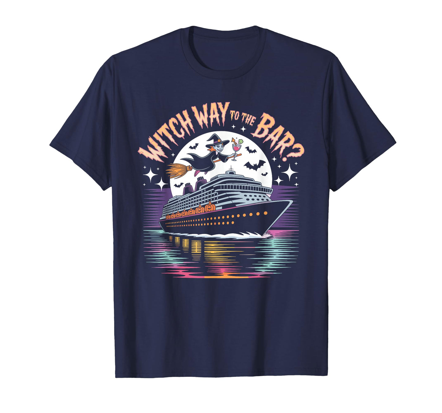 Witch Way to The Bar Funny Halloween Cruise T-Shirt