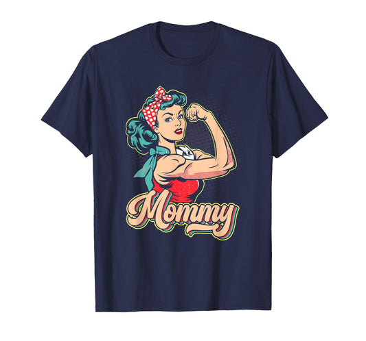 Mommy Muscle Retro Weightlifting And Bodybuilding Gym Mom T-Shirt