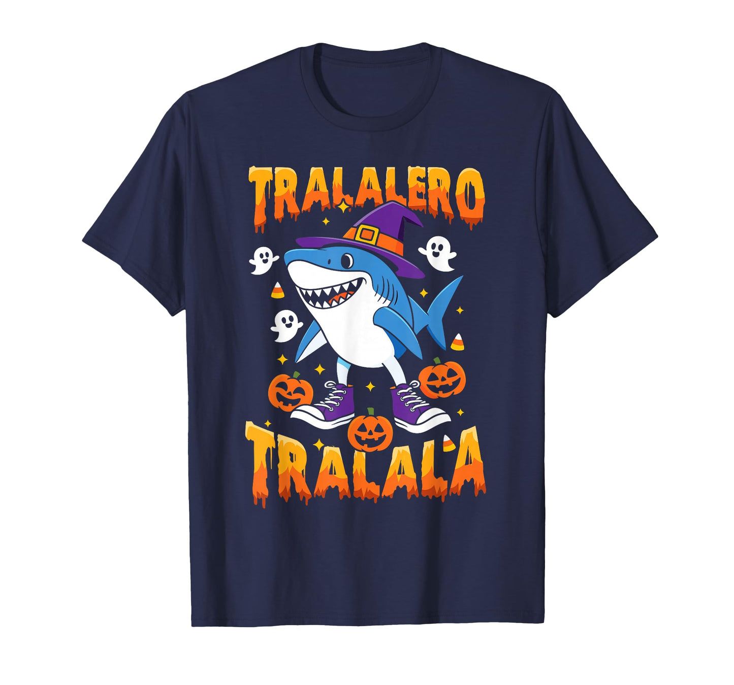 Halloween Shark Tralalero Tralala Italian Brainrot Meme Kids T-Shirt