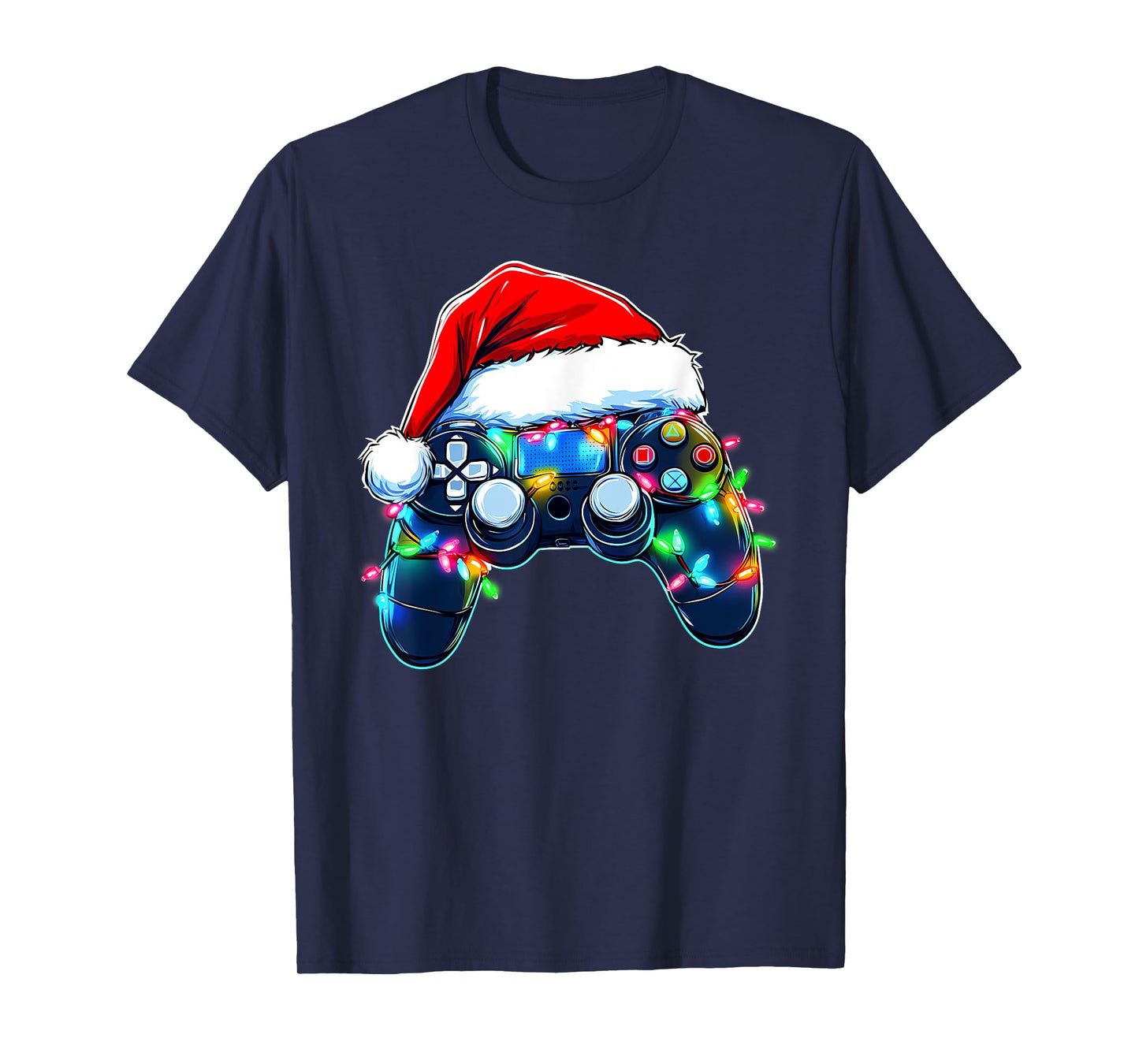 Video Game Controller Christmas Santa Hat Gamer Boys T-Shirt