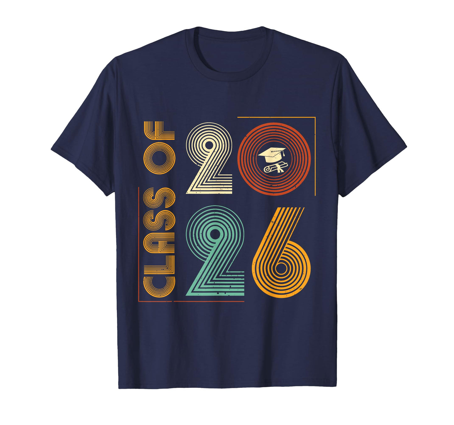 Funny Class of 2026 Senior Graduation Retro Vintage T-Shirt
