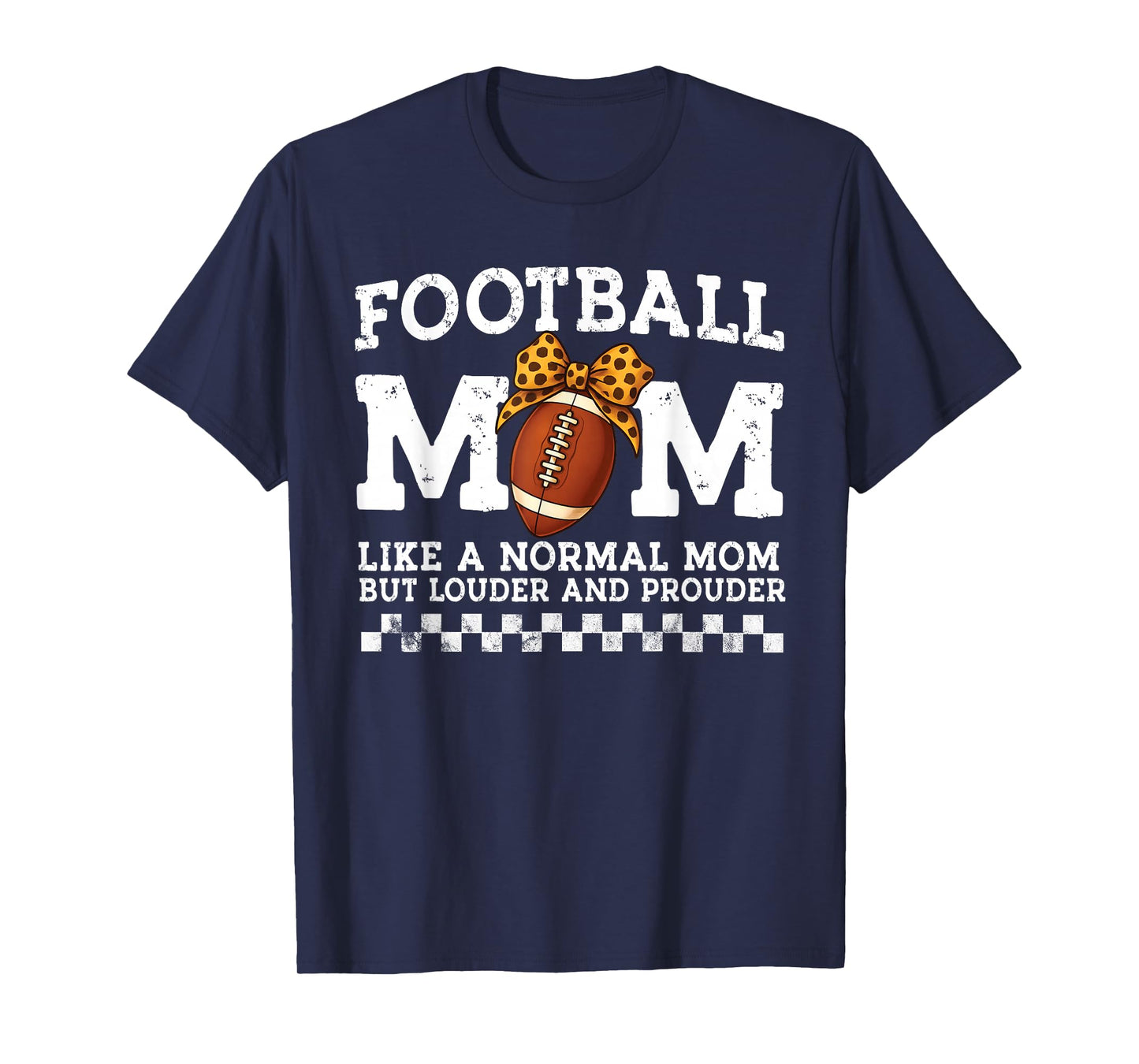 Louder & Prouder Vintage Proud Game Mama of Football Mom Bow T-Shirt