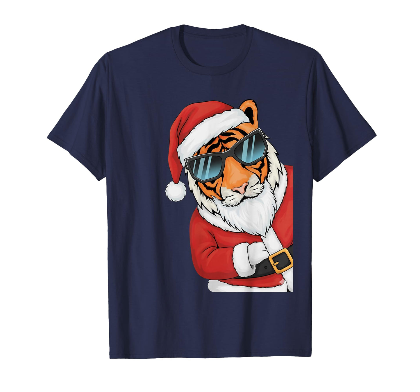 Tiger Santa with Sunglasses Xmas Boys Girls T-Shirt