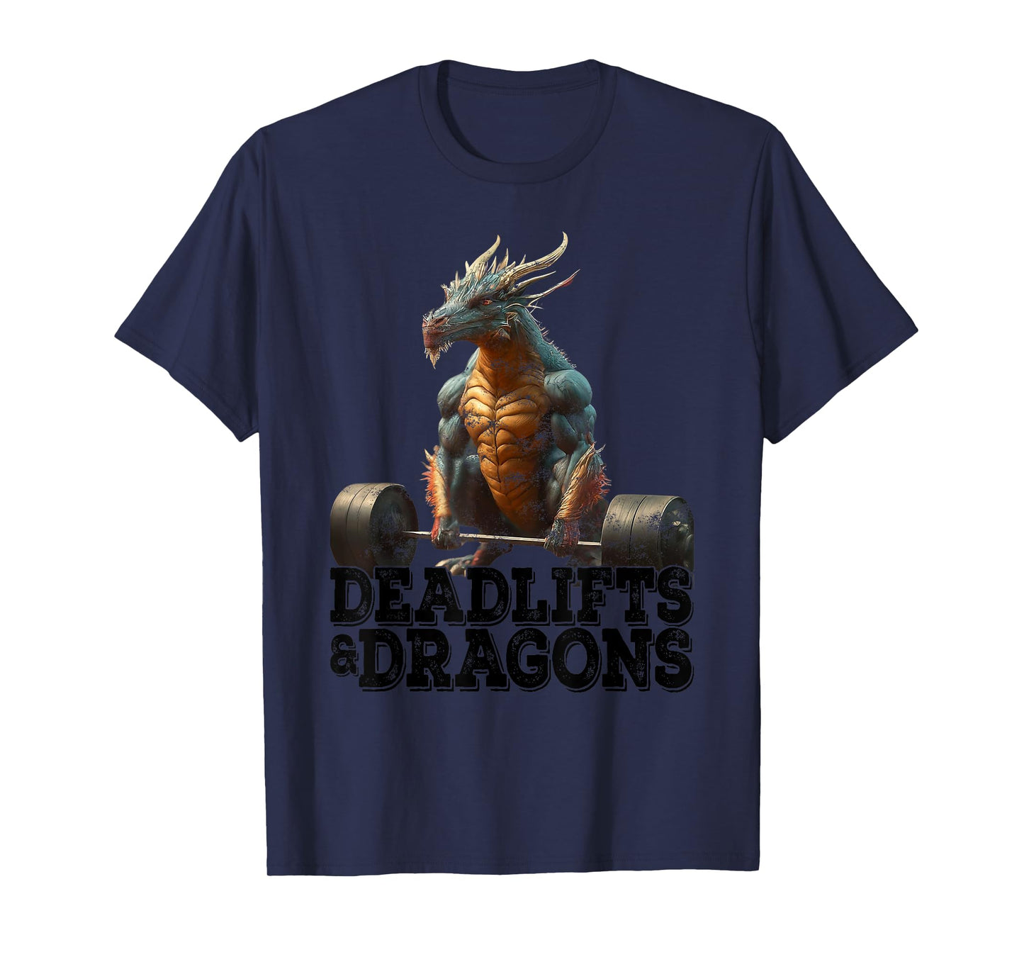 Gym Deadlifts & Dragons RPG Workout Nerd T-Shirt