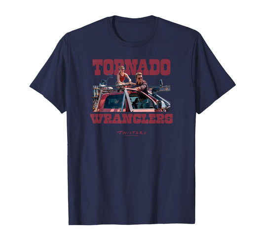 Twisters T-Shirt Tyler & Kate - Unisex-Adults & Kids - Black - Short Sleeve - Classic Fit - Crew Neck - Letter Print - Weather Theme - Twisters Movie T-Shirt