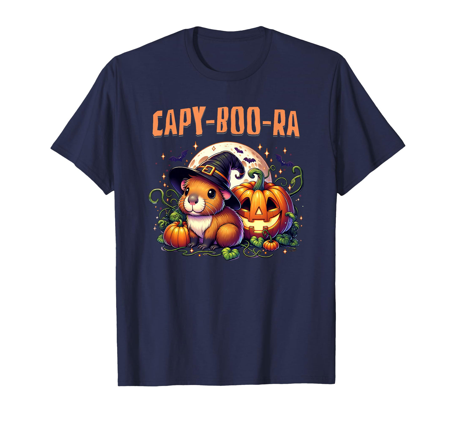 Halloween Capybara Witch Capy-Boo-Ra Jack-o-Lantern Pumpkin T-Shirt