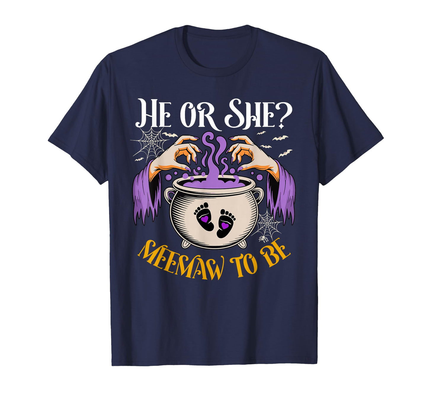 He Or She Meemaw to Be Baby Reveal Halloween Costume T-Shirt