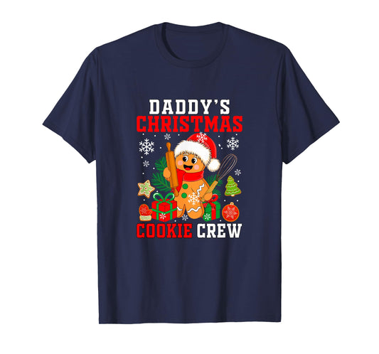 Daddy's Christmas Cookie Crew Santa Gingerbread Baker Family T-Shirt
