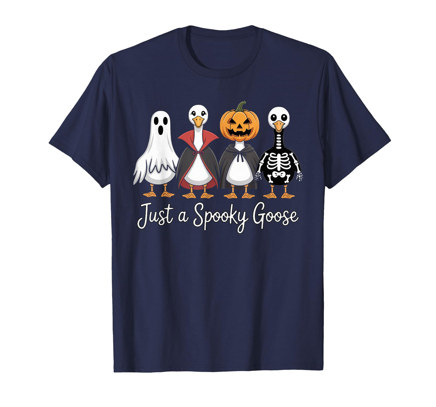 Funny Spooky Goose Witch Ghost Halloween Costume Boys Girls T-Shirt