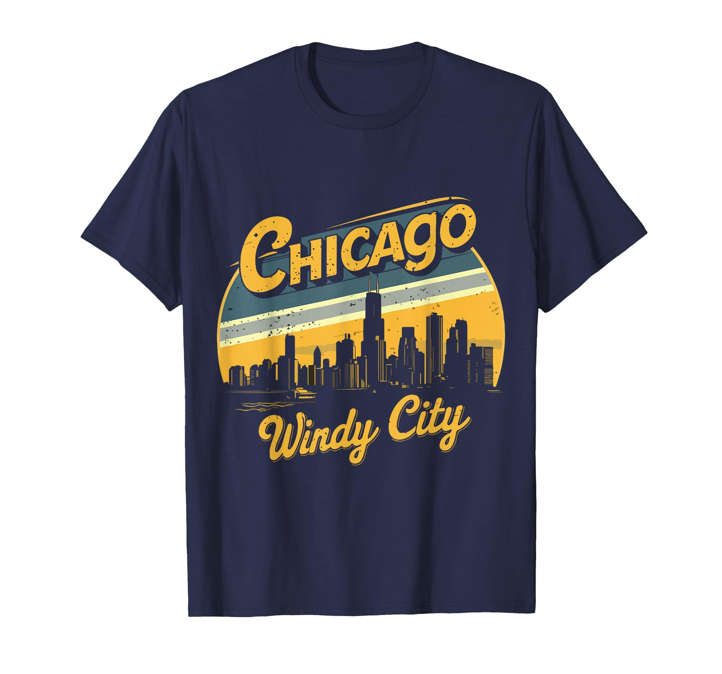 Chicago Skyline Windy City Costume Vintage Illinois Souvenir T-Shirt