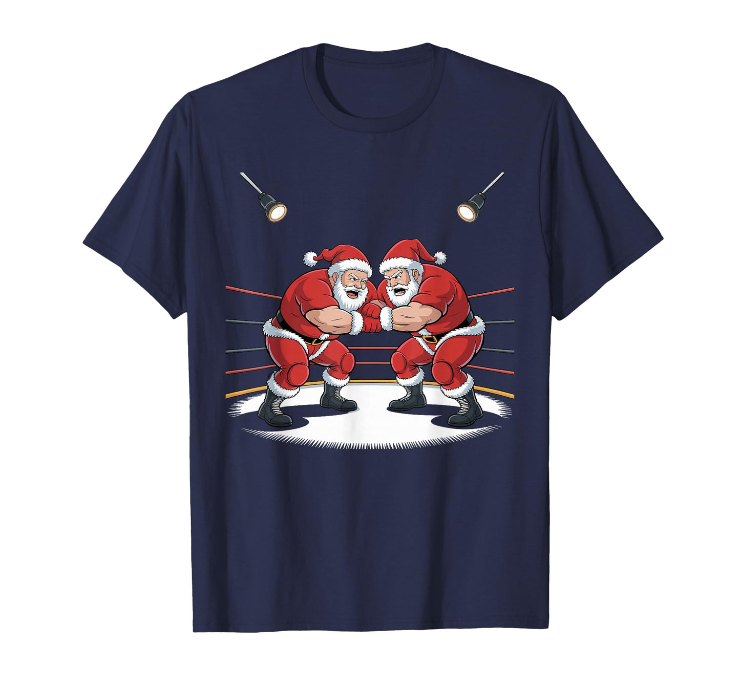 Santa Wrestling Funny Sports Christmas Holiday Outfit T-Shirt