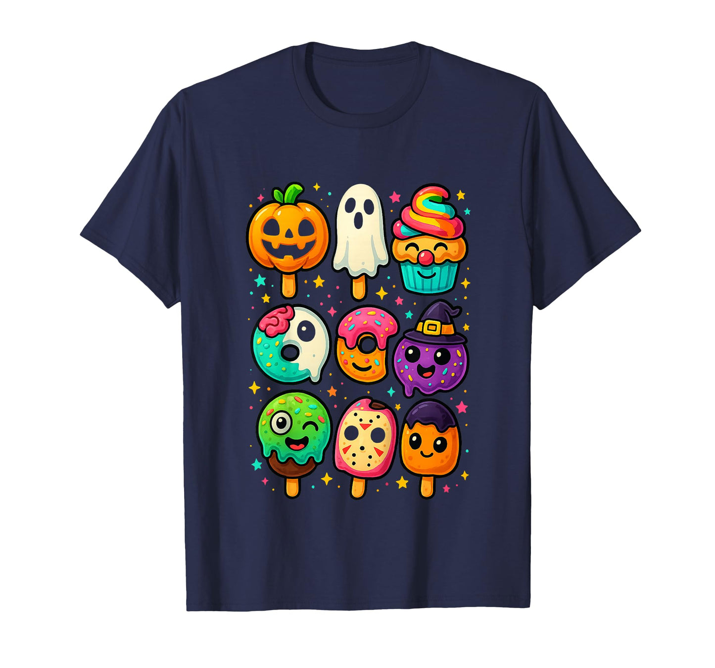 Funny Horror Ice Cream Pops Summerween Halloween Candy Kids T-Shirt