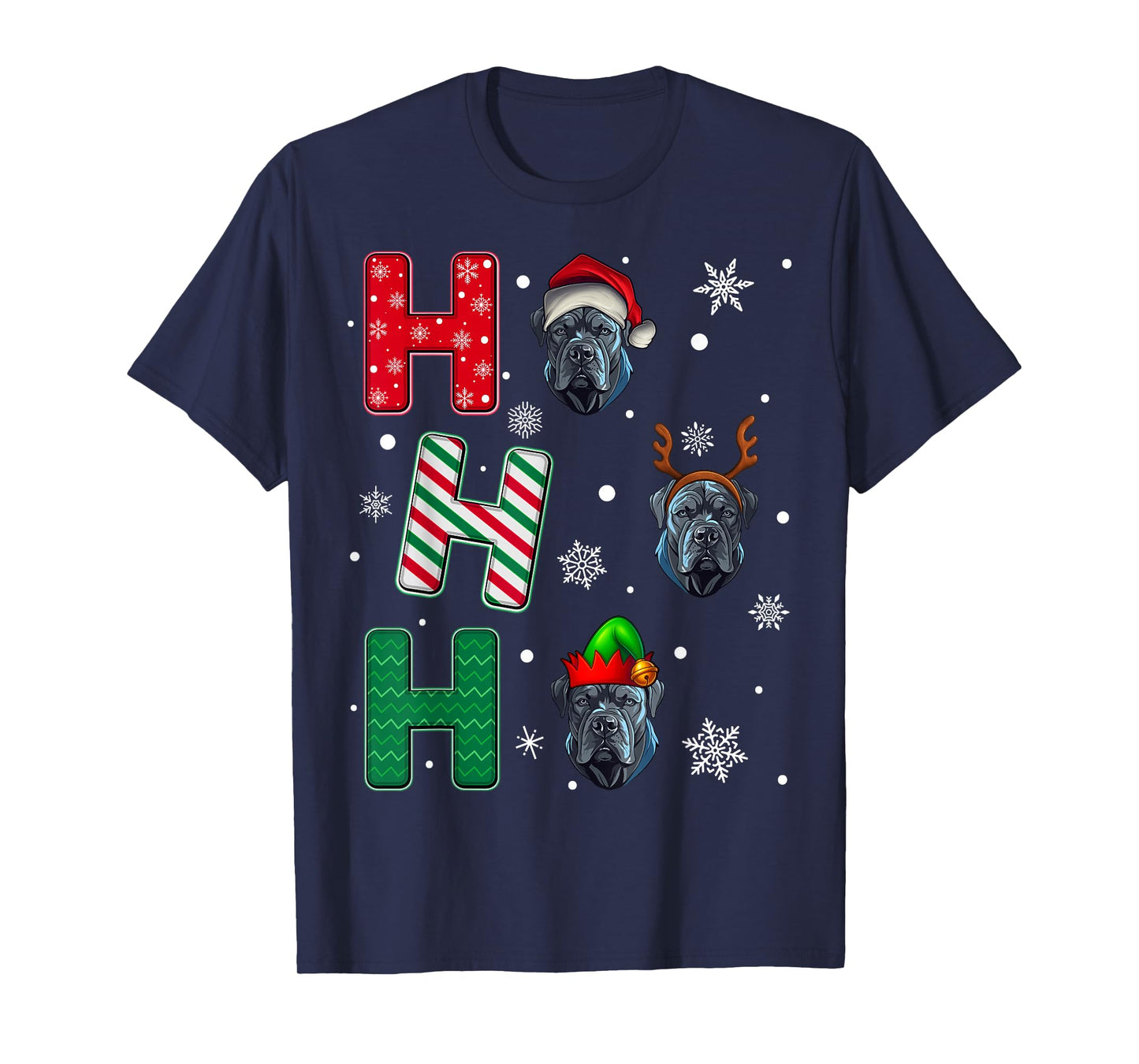 Ho Ho Ho Cane Corso Dog Matching Christmas Santa Elf Xmas T-Shirt
