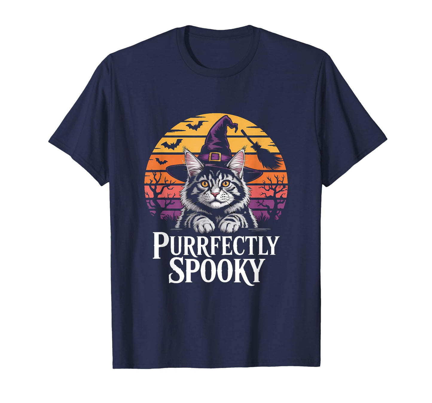 Maine Coon Cat PURRFECTLY Spooky Halloween T-Shirt