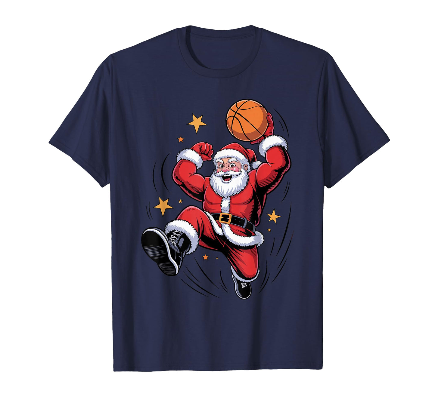 Funny Santa Playing Basketball Holiday Christmas Xmas Pajama T-Shirt