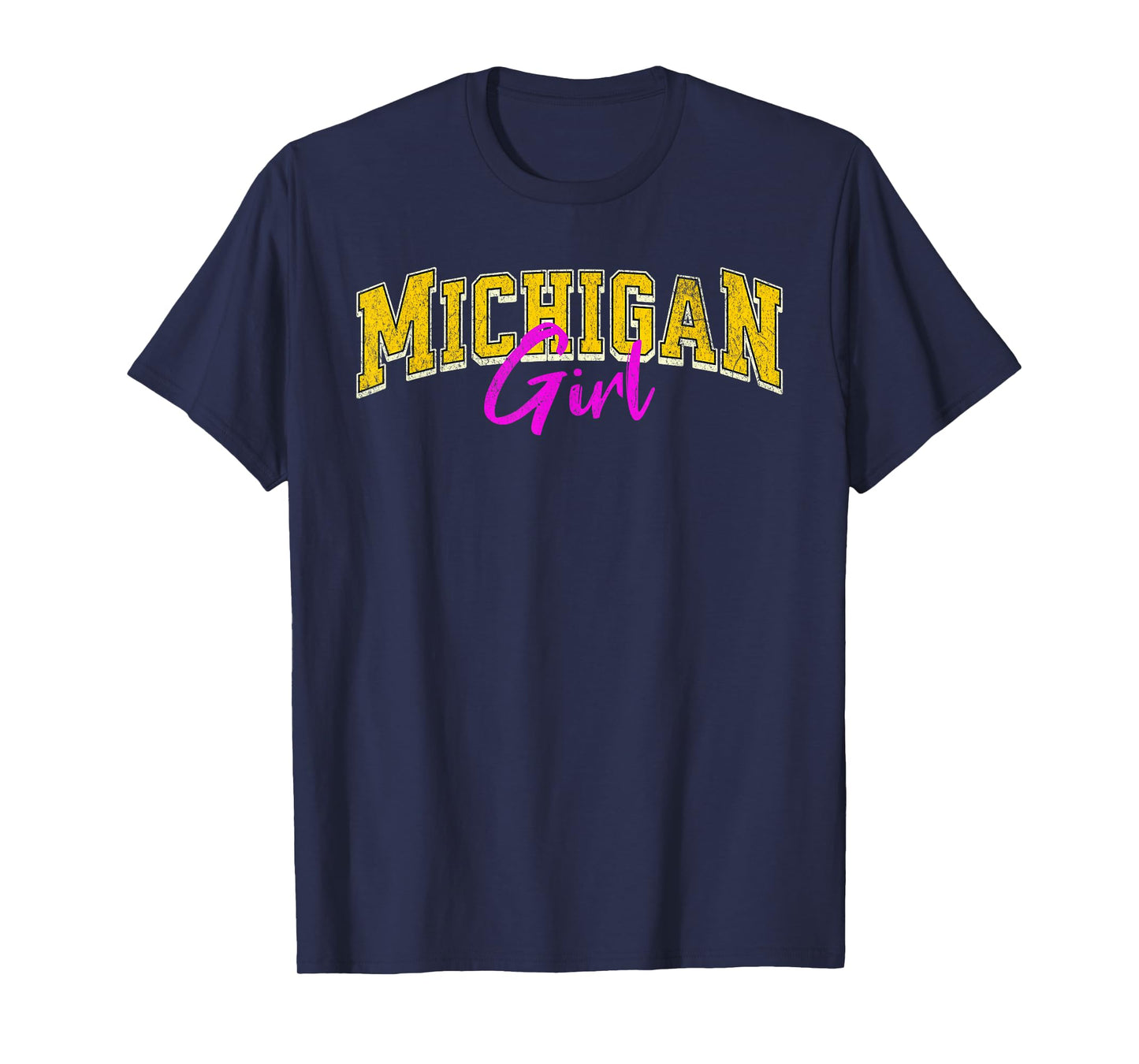 Vintage MICHIGAN Girl Retro Pink Michigan Women and Girls T-Shirt