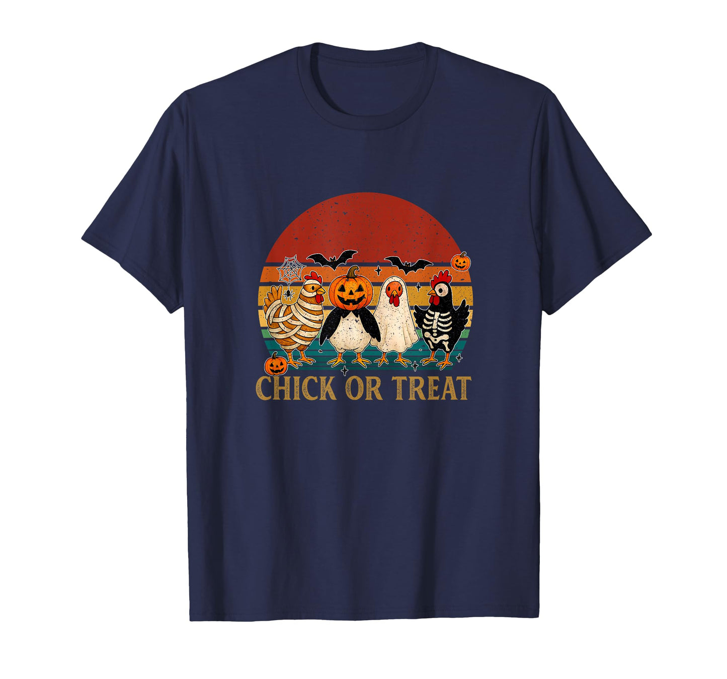 Chick Or Treat Halloween Pumpkin Ghost Spooky Funny Chicken T-Shirt