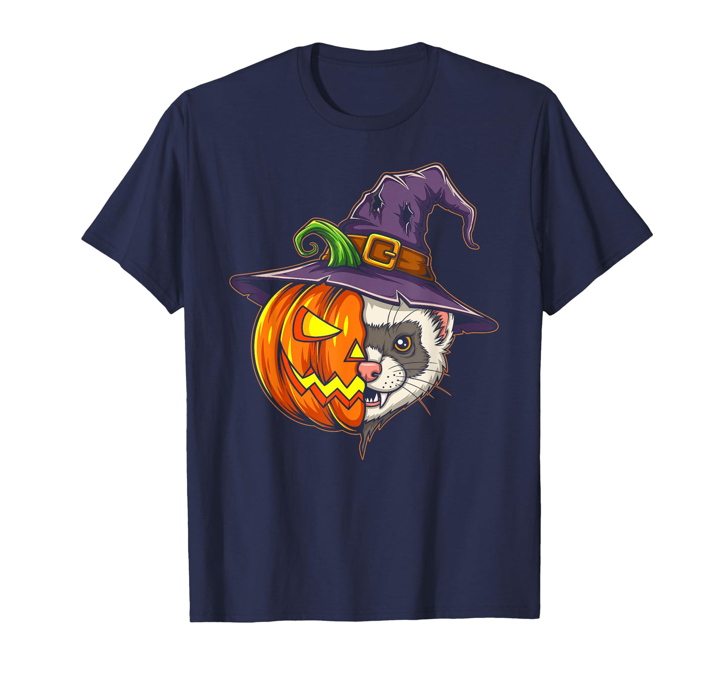 Ferret Pumpkin Jack O Lantern Halloween Kids Mens Womens T-Shirt