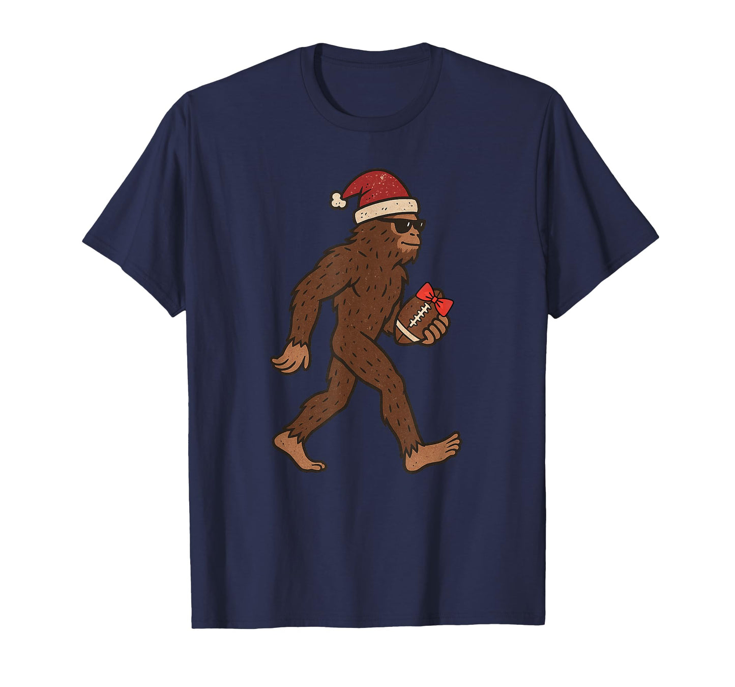 Christmas Sasquatch American Football Xmas Holiday T-Shirt
