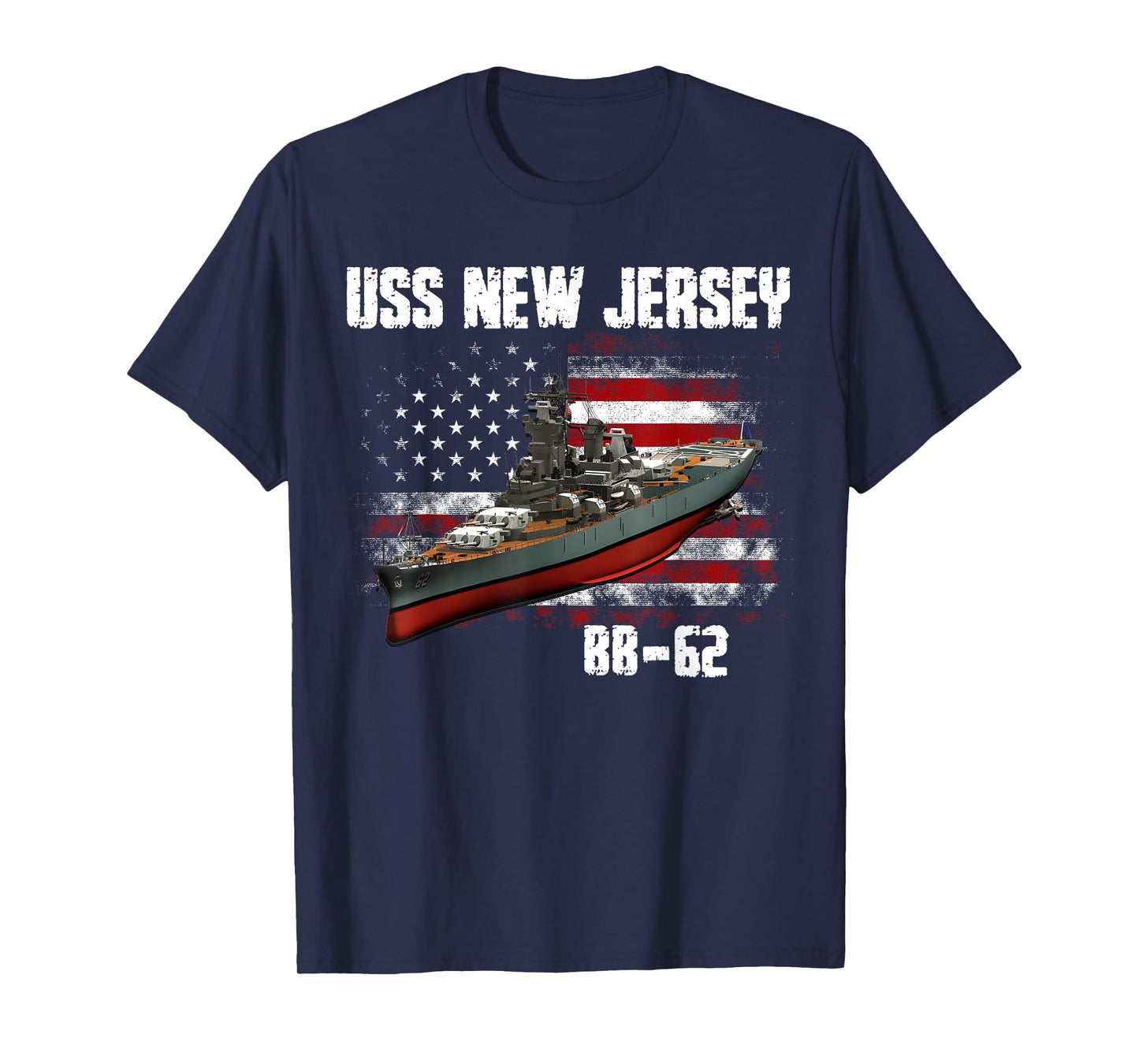 WW2 American Battleship USS New Jersey BB-62 Warship Veteran T-Shirt