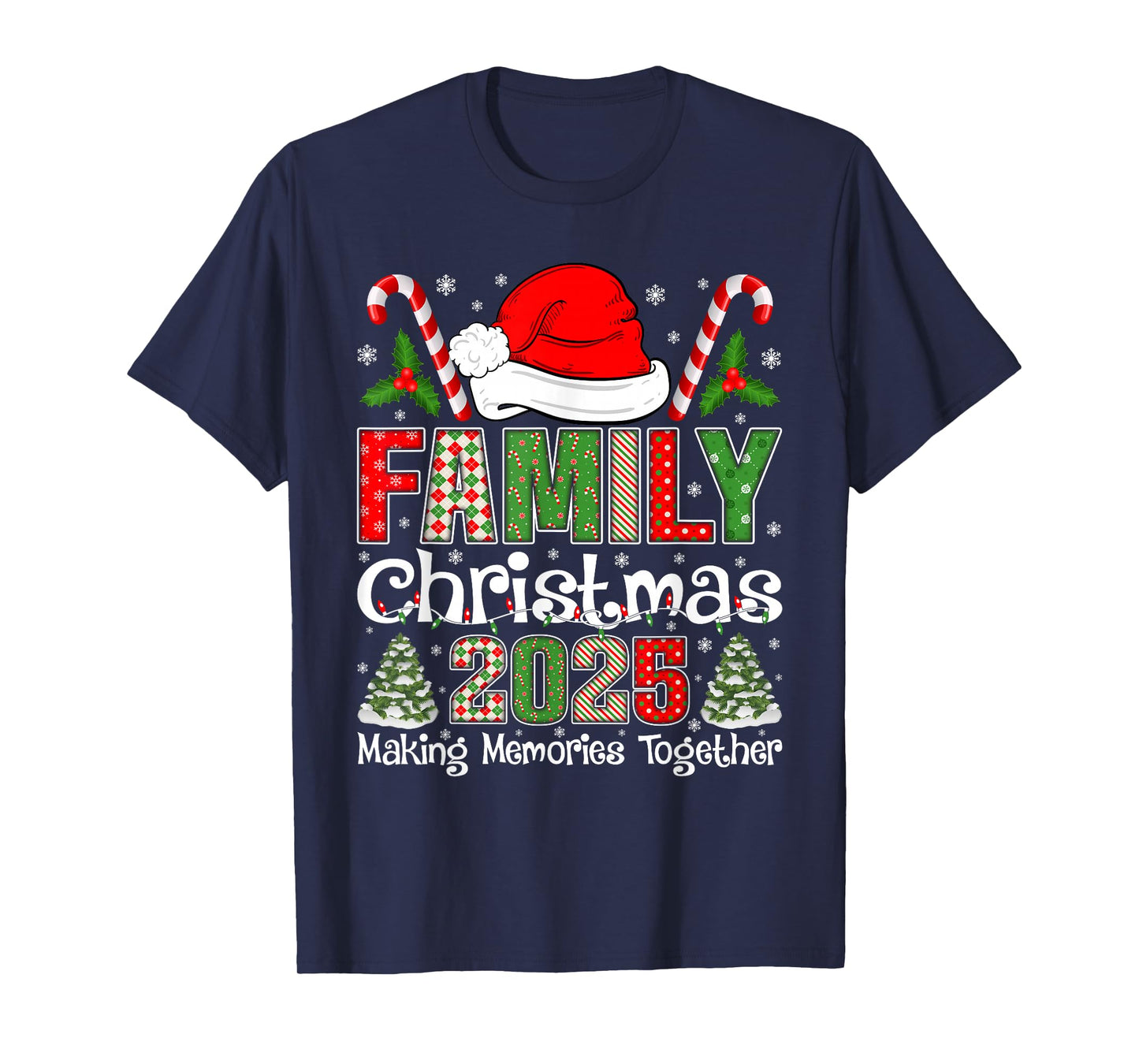 Family Christmas 2025 Squad Santa Elf Xmas Matching Outfit T-Shirt