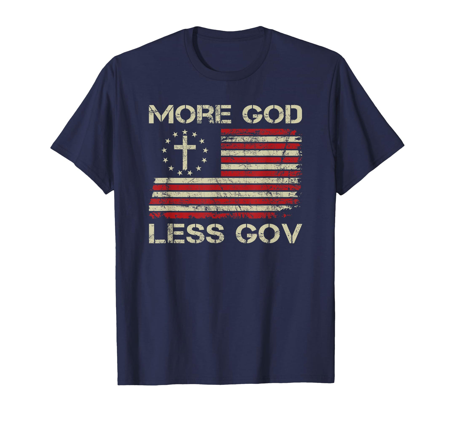 More God Less Gov - Patriotic Christian USA Anti Government T-Shirt